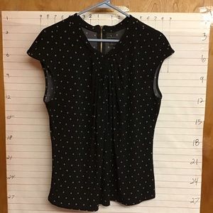 WORTHINGTON  women's top  sz L, black with SMALL white print